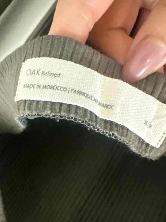 OAK + FORT Ribbed Long-Sleeve Bodycon Dress in Taupe - Picture 3 of 3